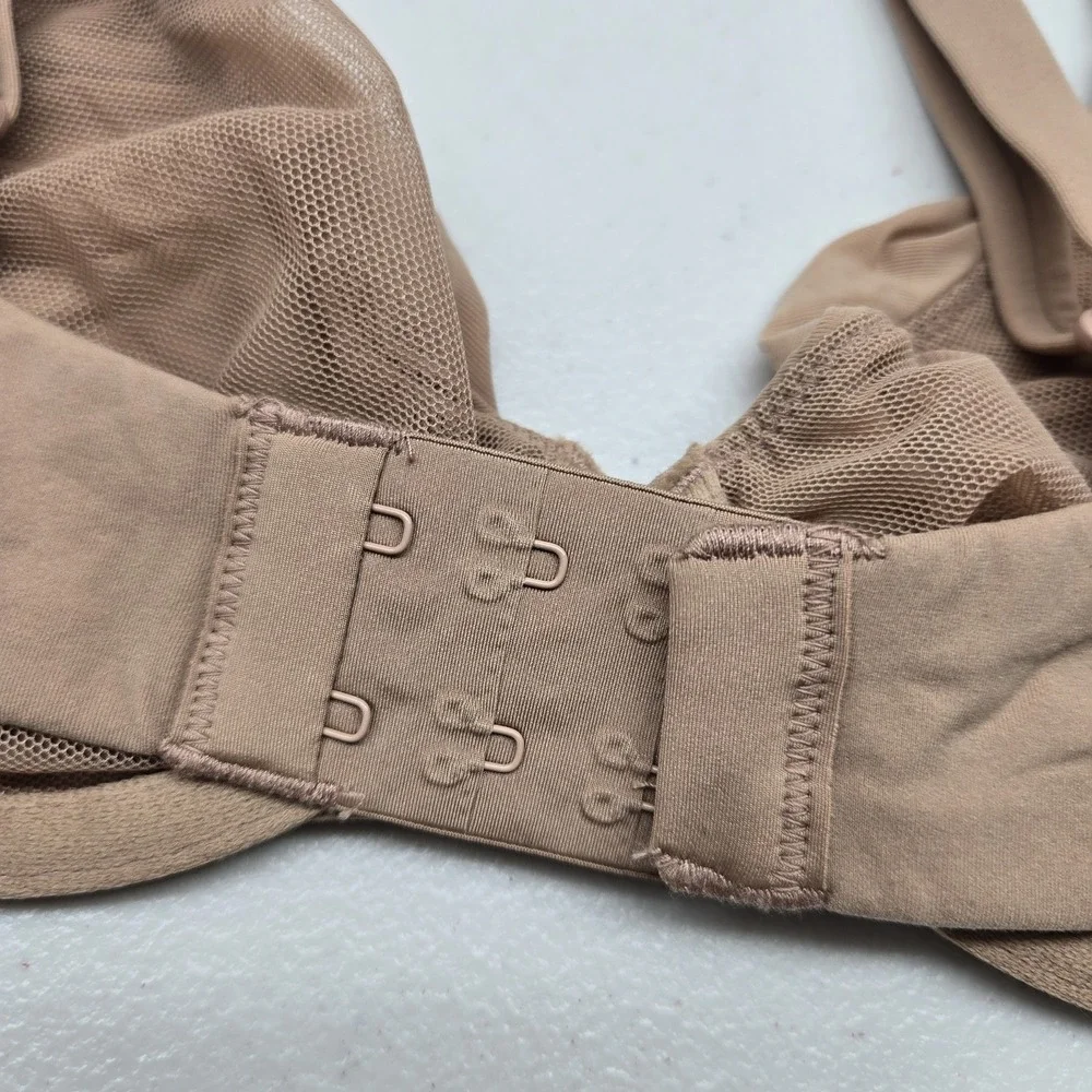 SKIMS Women Bra 32D Brown Underwired‎ Mesh Convertible Adjustable